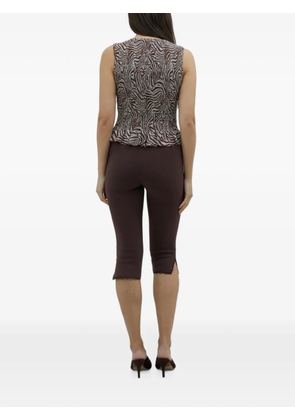 House of Sunny zebra-print smocked top - Brown