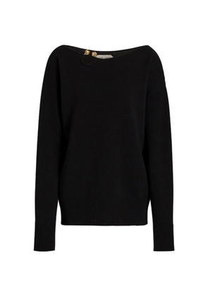 Alberta Ferretti button-embellished boat-neck sweater - Black