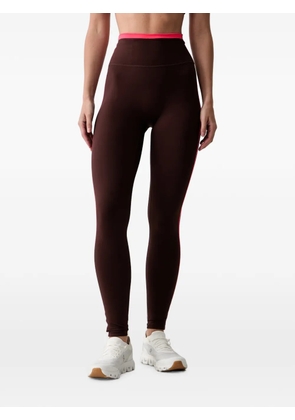 P.E Nation logo-print side-stripe leggings - Brown