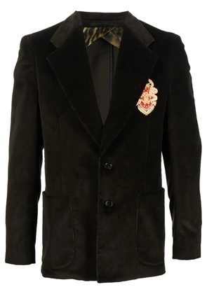 Roberto Cavalli monogram patch corduroy blazer - Green