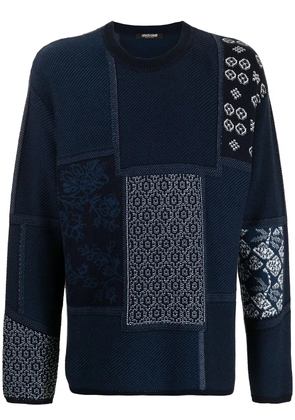 Roberto Cavalli patchwork-effect sweatshirt - Blue
