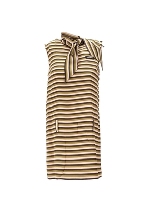 Miu Miu striped tie-neck mini dress - Green