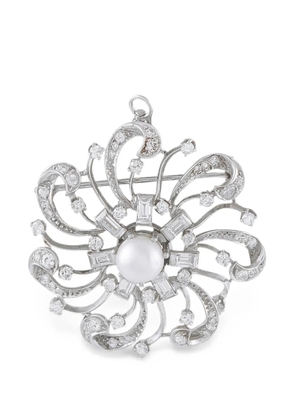 LB Exclusive pearl and diamond brooch - Silver