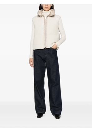 Herno sequin-embellished funnel-neck gilet - Neutrals