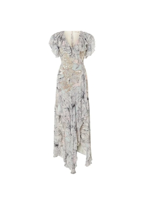 Temperley London Nerissa sequin-embellished ruffled asymmetric dress - Neutrals