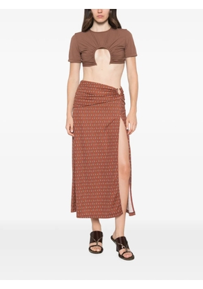 Johanna Ortiz Under The Sun paisley-print skirt - Brown