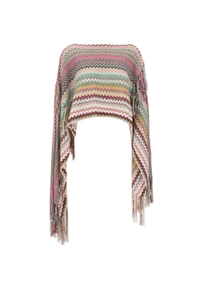 Missoni zigzag-print fringed blouse - Pink