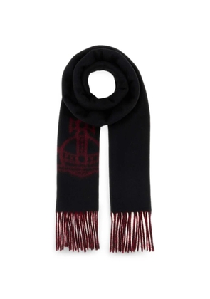 Vivienne Westwood Double Face fringed scarf - Black