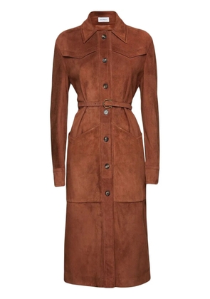 Ferragamo button-front suede dress - Brown