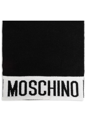 Moschino intarsia knit-logo scarf - Black