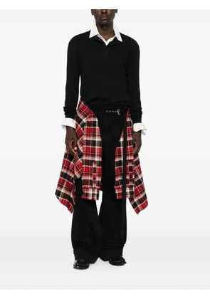 Ann Demeulemeester plaid-panel belted skirt - Red