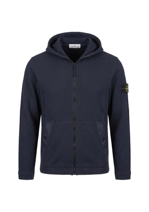Stone Island logo-patch zip-up hoodie - Blue