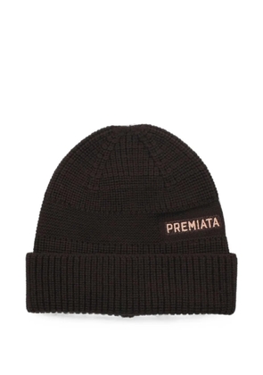 Premiata Halta logo-patch beanie hat - Brown