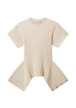 Stella McCartney ribbed-knit peplum top - Neutrals