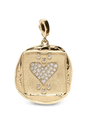 Azlee Amour diamond coin pendant - Gold