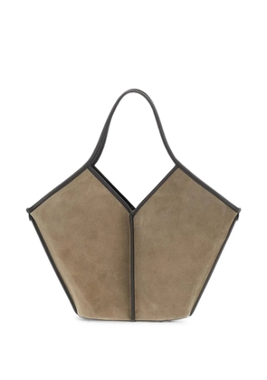 Hereu Calella distressed-finish geometric-handle shoulder bag - Neutrals