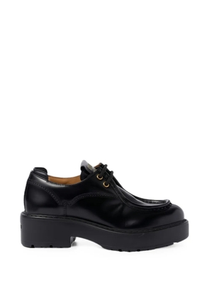 Miu Miu logo-detail platform derby shoes - Black