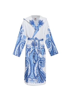 ETRO HOME paisley-print hooded bathrobe - White
