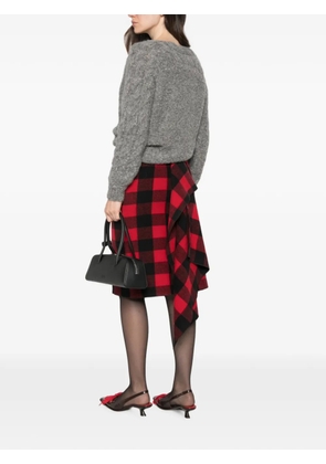Nº21 check ruffled midi skirt - Red