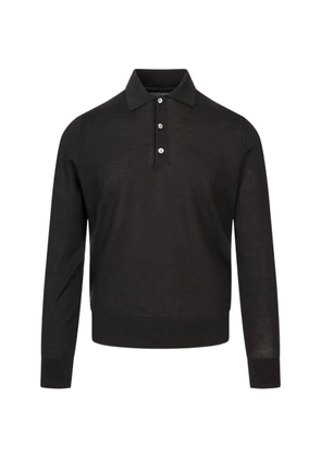 Canali long-sleeve polo shirt - Black