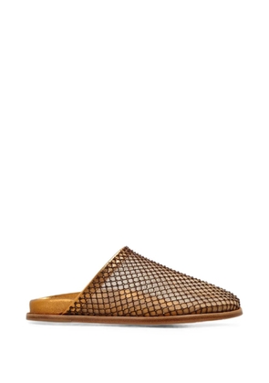 Forte Forte crystal-embellished flat mules - Gold