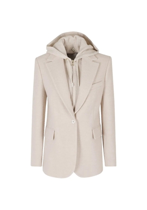 Eleventy hooded single-breasted blazer - Neutrals