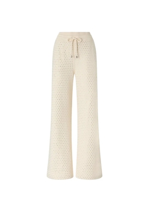 PINKO fully rhinestoned fleece trousers - Neutrals