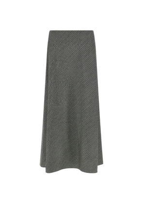 Alberta Ferretti herringbone-weave maxi A-line skirt - Grey