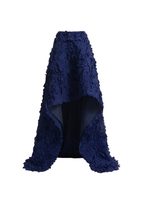 Gemy Maalouf laser-cut floral-appliqué skirts - Blue