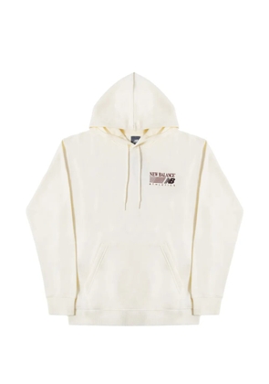 New Balance logo-print fleece hoodie - Neutrals