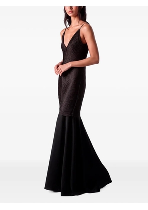 Bless lace-overlay fishtail maxi dress - Black