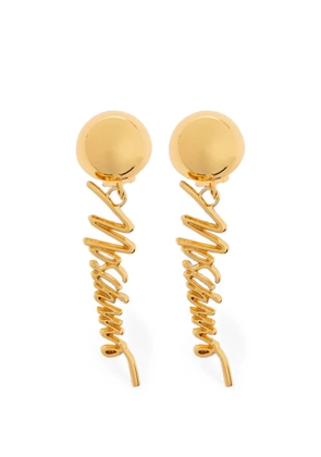 Moschino logo-pendant clip-on earrings - Gold