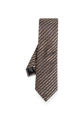 Giorgio Armani polka-dot striped tie - Neutrals