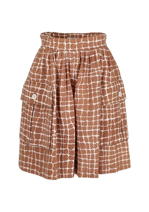 Valentino Pre-Owned giraffe-print cargo mini skirt - Brown