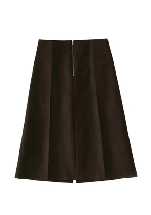 Studio Nicholson Darc pressed-crease midi skirt - Brown