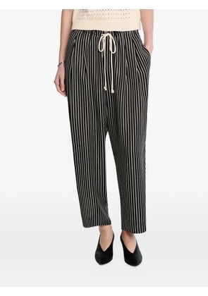 Maria McManus pinstriped drawstring-waist trousers - Black