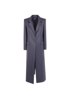 DRHOPE herringbone single-breasted coat - Grey