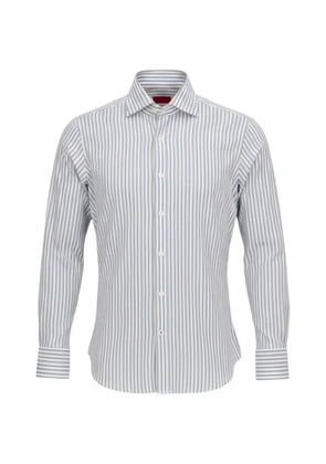 Isaia striped long-sleeve shirt - White