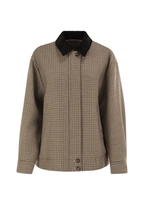 Weekend Max Mara houndstooth-pattern virgin-wool jacket - Brown