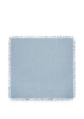 BOMPARD fringed twill wool scarf - Blue