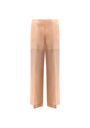 Alberta Ferretti side-slit silk trousers - Neutrals