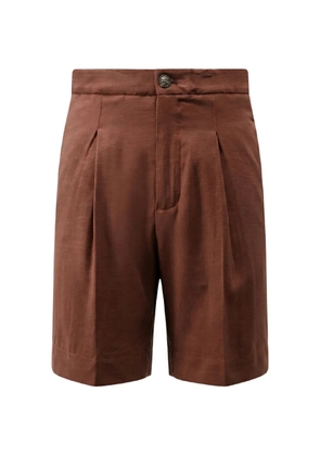 Hevo pleated-design shorts - Brown