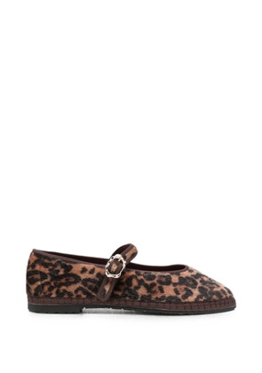 FLABELUS Pierre leopard-print ballet flats - Brown