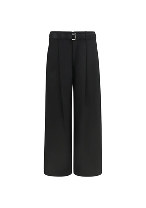sacai belted pleated trousers - Black
