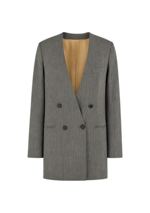 Alberta Ferretti pinstripe double-breasted blazer - Grey