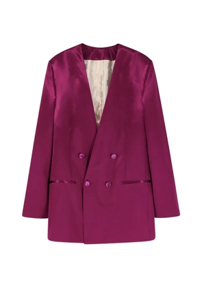 Alberta Ferretti double-breasted satin blazer - Purple