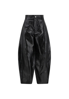 Soeur Julien pleated leather trousers - Black