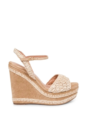 Santoni crochet wedge sandals - Neutrals