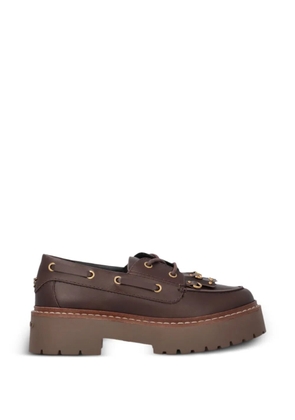 PINKO fringe-detail platform loafers - Brown