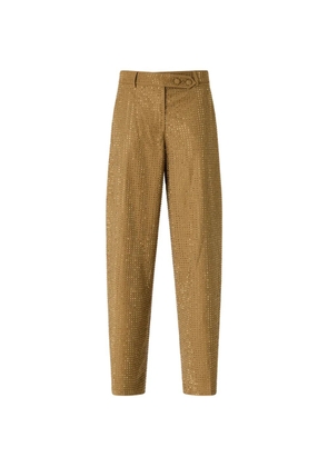 PINKO rhinestone-embellished tailored trousers - Neutrals